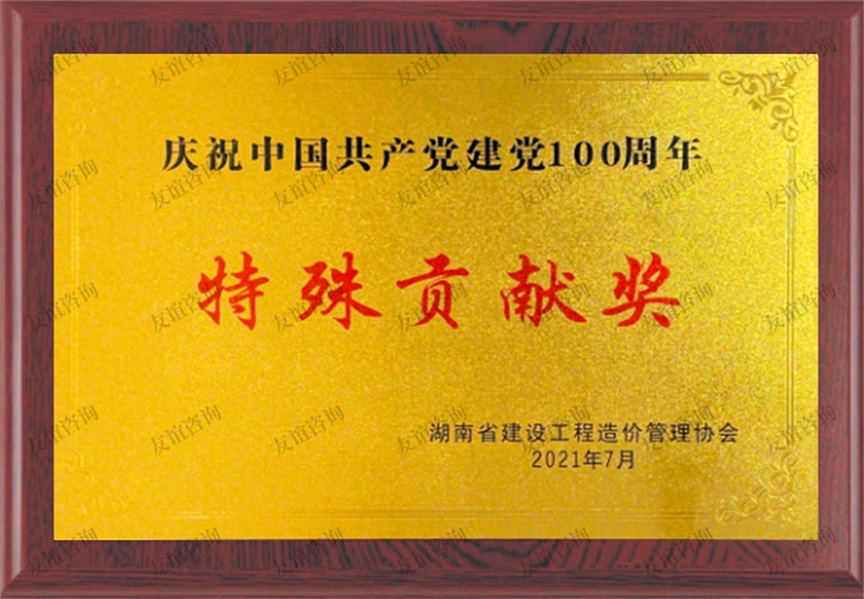 湖南省建設工程造價管理-慶祝中國共產(chǎn)黨建黨100周年特殊貢獻獎